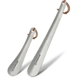LuxusKollektion Schuhlöffel Schuhlöffel 30cm Edelstahl Schuhanzieher 18.5cm Seil 2er Silber silberfarben