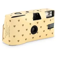 Weddingstar Einwegkamera mit Blitz, Einweg-Filmkamera für Hochzeits- oder Partygeschenke, goldene Herzen
