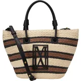 Marc O'Polo Shopper "mit edlen Echtleder-Details", Damen, Gr. B/H/T: 34cm x 22cm x 9cm, light raffia, Papierstroh, unifarben, Taschen Shopper
