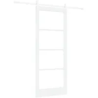 vidaXL Haustür Schiebetür ORKDAL Weiß 83 x 202 cm Massivholz Kiefer und Glas (1-St) weiß