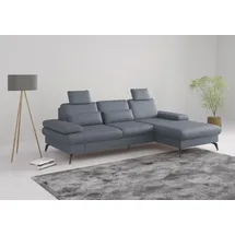 sit&more Ecksofa SIT & MORE "Morris L-Form, inkl. Sitztiefenverstellung", bunt (graublau), B:275cm H:82cm T:171cm, Sofas, Ecksofa, wahlweise mit Armteilverstellung, Bettfunktion & Bettkasten