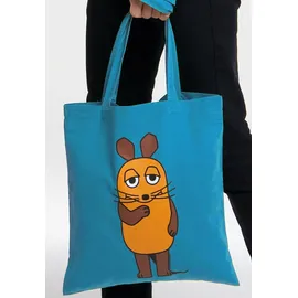 LOGOSHIRT Die Sendung mit der Maus", Baumwolltasche 38x42 cm Turquoise - Einheitsgröße