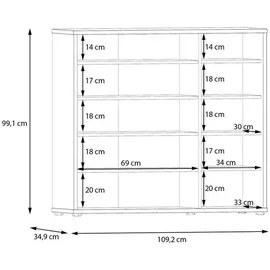 Forte Alice Springs Schuhschrank 109,2 x 99,1 x 34,9 cm Terrakotta