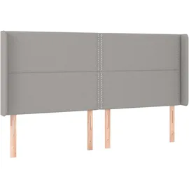 vidaXL Boxspringbett mit Matratze & LED Hellgrau 200x200 cm Stoff