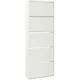 [en.casa] Lund 60 x 169 x 24 cm 5 verspiegelte Klappen / weiß