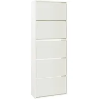 [en.casa] Lund 60 x 169 x 24 cm 5 verspiegelte Klappen / weiß