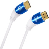 Oehlbach Shape Magic 40-8K Ultra High Speed 2.1 HDMI-Kabel - Zertifiziert 48 Gbps (40 Grad Winkelstecker 3-Fach Schirmung OFC Kupfer Vollmetallstecker) weiß - 1m