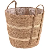 DEMA Pflanzkorb Seasons Seegras Blumenkorb Pflanzgefäß Übertopf 45cm Folie