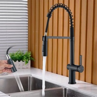 Schwarz Küche Wasserhahn Ausziehbar Küchenarmatur mit Brause Spültischarmatur