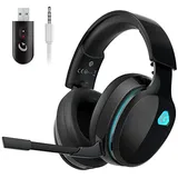 Gvyugke Gaming Headset Wireless, Pink Gaming Kopfhörer Kabellos mit Abnehmbares 3D-Stereomikrofon, Bluetooth 5.2 Headset, Gaming Headset für PS5 PS4 PC, Switch, Mac (Rosa)