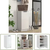Jinlefu - The Living Store Schuhschrank Hochglanz-Weiß 30x35x70 cm Holzwerkstoff - Schuhschrank - Holzwerkstoff - Weißer Schuhschrank - Garderobe