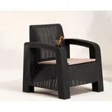 JV Möbel Gartenstuhl Sessel 73 x 75 x 85 cm schwarz 1 St.
