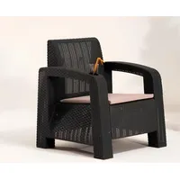 JV Möbel Gartenstuhl Sessel 73 x 75 x 85 cm schwarz 1 St.
