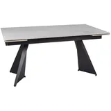 Esstisch Säulentisch Laconi Ceramic 160-220x90x75cm weiß Marmor matt schwarz mat