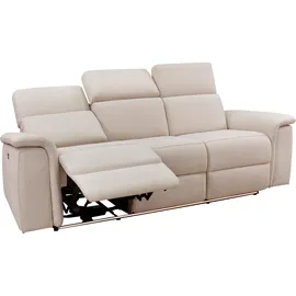 PLACES OF STYLE »Pareli 229cm, manuelle u. elektr. Relaxfunktion in 2 Sitzen«, USB, KT-Verstellung, LED Beleuchtung, in Echtleder, Kunstleder, Web