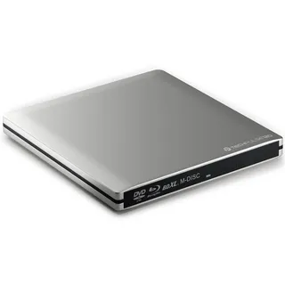 techPulse120 USB 3.1 Typ-C externer M-Disc BDXL Blu-ray Brenner Player Superdrive Laufwerk BD DVD CD Slim für Computer PC Desktop Notebook Windows Mac OS Apple iMac MacBook Pro Air Aluminium Silber