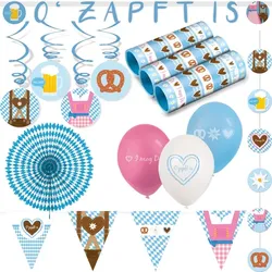 Partyset 20 tlg. Oktoberfest Deko Wiesn Dekoration Dirndl Lederhose Partyartikel