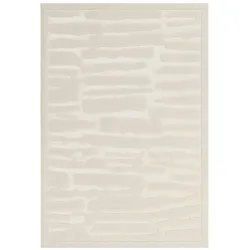 Kadima Design Teppich 3D-Optik | Strukturteppich 160x230cm, 1,5cm Florhöhe | Elfenbein | Robust & strapazierfähig | Esszimmer | EDEN-Kirkby Kollektion