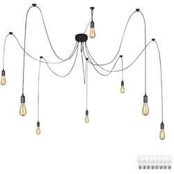 Decken Hänge Leuchte Kabel 1,5 - 3,5m Schwarz Strahler Pendel Lampe im Set inkl. LED Leuchtmittel
