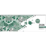 Zettler Tischquerkalender Giganta XXL grün 2026 - 42,2x14,8 cm - 1 Woche auf 2 Seiten - Bürokalender - Stundeneinteilung 7 - 22 Uhr - 126-0013