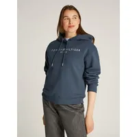 Tommy Hilfiger Damen Hoodie mit Logo, Blau (Military Denim),