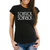 MoonWorks Print-Shirt Damen T-Shirt Schnick Schnack Slim Fit Moonworks® mit Print schwarz XXL