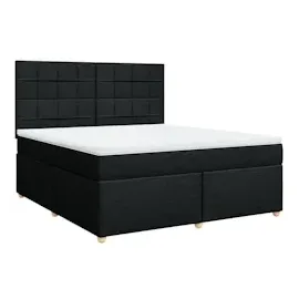 vidaXL Boxspringbett mit Matratze Schwarz 180x200 cm Stoff