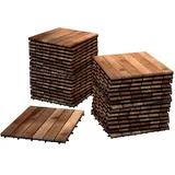 SAM Holzfliese 01, Akazienholz massiv + geölt, 44 Fliesen für 4m2, 30x30 cm, Bodenbelag mit Drainage, Balkonfliesen/Terrassenfliesen/Klickfliesen