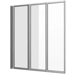 sanibel 1001-Faltwand 3-teilig 1400x1400mm silber/Echtglas