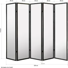 Homestyle4u Paravent Shoji in Schwarz 220x175 cm 283