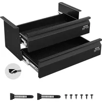 Vevor Untertisch Schublade 457x227x200mm, Unterbau Schreibtisch, versteckter 2-lagiger Aufbewahrungs-Organizer,