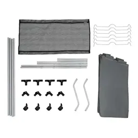 vidaXL Wäschekorb mit Rollen 3 Fächer Grau