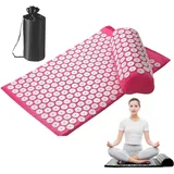 Ganzkörper-Massagematte | Massagematte Druckmatte mit Kissen, Druckrückenmatte, Massagematten-Set, Mediationszubehör für Zuhause, Büro oder Reisen, Nacken- und Rückenbeschwerden