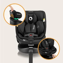 lionelo Navy i-Size 360 Kindersitz, 40-150 cm, Gruppe 0+1 2 3, vorwärts- und rückwärtsgerichtete Montage, ISOFIX und Stützfuß, Verstellbare Kopfstütze und Rückenlehne, Dri-Seat Einsatz