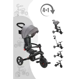 GLOBBER Trike Explorer Foldable 4-in-1 Dreirad / Laufrad, Farbe: Schwarz - Grau