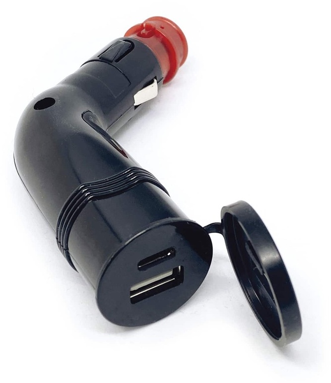 BAAS bike parts Abgewinkeltes USB-Ladegerät, rot