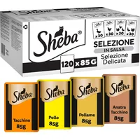 Sheba 120x 85g Sheba Multipack Katze Portionsbeutel Selektion in Soße (Geflügel Variation) Katzenfutter nass