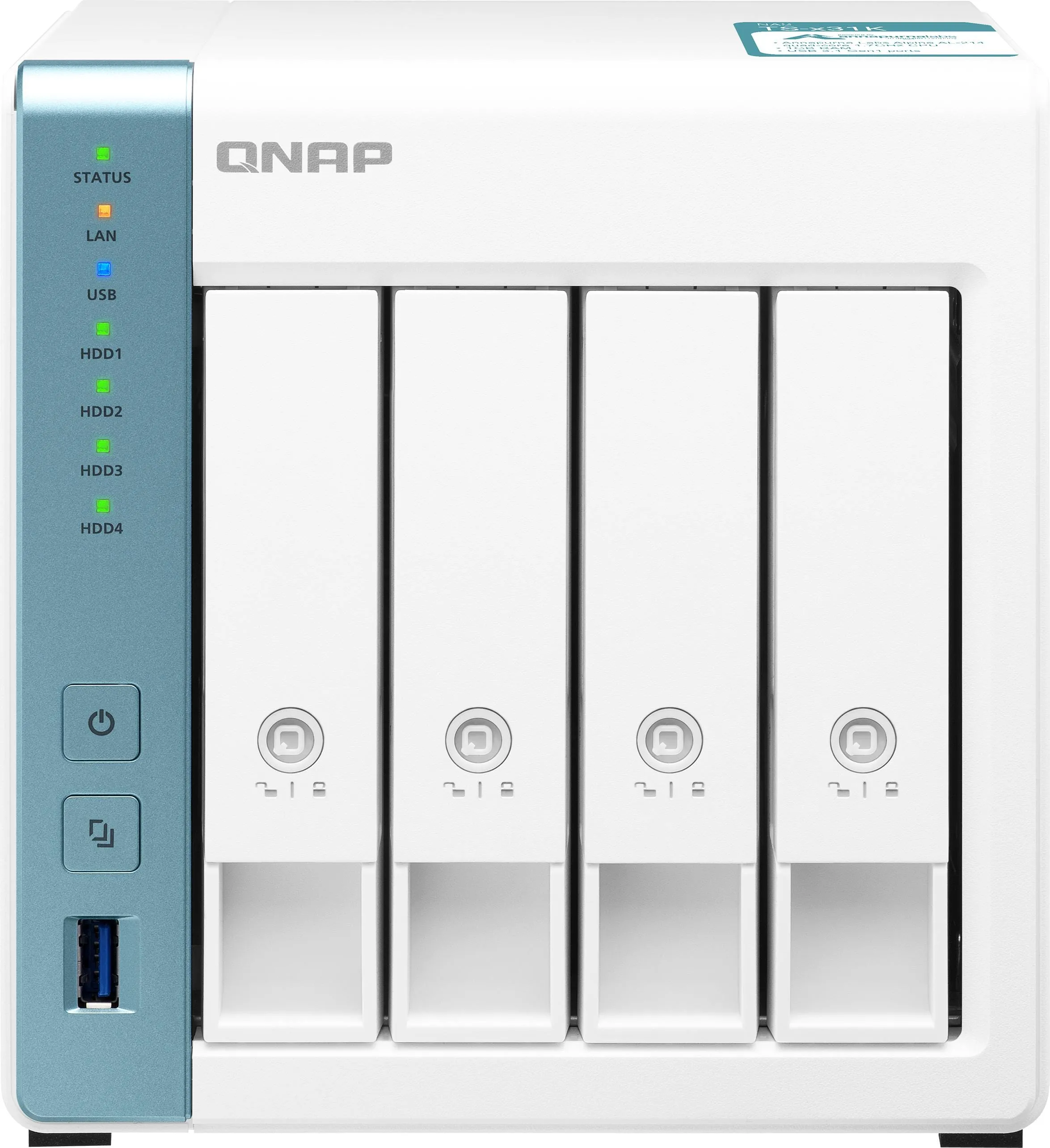 QNAP TS-431K (0 TB), NAS, Weiss