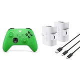 Xbox Wireless Controller – Velocity Green+Venom 1100-mAh-Akku mit hoher Kapazität, Doppelpack - Weiß Series X & S One