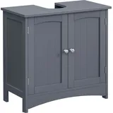 VASAGLE Waschbeckenunterschrank 2 Fächer 60 x 60 x 30 cm Grau