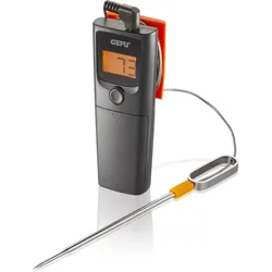 Grillthermometer GEFU "CONTROL", schwarz, B:5cm H:3cm T:24,3cm, Kunststoff, Edelstahl, Temperaturmessgeräte, App-gesteuert mit bis zu 30 Meter Reichweite in Echtzeitübertragung