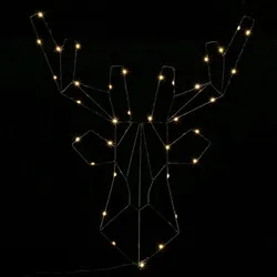 Casaria Rentier Metall LED Weihnachten 3D-Effekt 56x50cm warmweiß Weihnachtsdeko Weihnachtsfigur