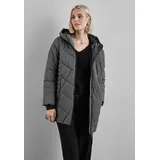 STREET ONE STREET ONE, Damen, Gr. 34, grau (frost grau melange), Stoff, Obermaterial: 100% Polyester; Futter: 100% Polyester, unifarben, gerade hüftbedeckend, ohne Ausschnitt, Bündchen, Jacken Steppjacke, mit Kapuze mit Tunnelzugband