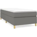 vidaXL Boxspringbett 100 x 200 cm dunkelgrau/natur