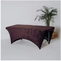 STM Company Massageliege Verlängerter Liegenbezug für Massagebett, Bezug, Spannbetttuch (für alle gängigen Kosmetikliegen, Massageliegen, Couches, aus Velour, ohne Matratze), 180x60 cm/ 190x70 cm braun 180x60 cm