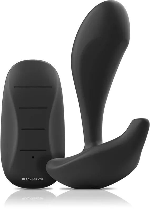 BLACK&SILVER - Dwayne Analplug aus Silikon mit Fernbedienung