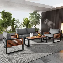 stilvora Gartenlounge-Set 4-tlg. Grau