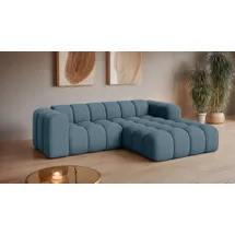 OTTO home Ecksofa OTTO HOME "KALLIE L-Form, 248 cm - OTTO. Verlässliche Qualität.", blau (hellblau), B:248cm H:72cm T:186cm, 100% Polyester, Sofas, Ecksofa, Bubble Optik, moderne Steppung, hoher Sitzkomfort