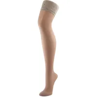 BAHNER Stützstrümpfe Damen halterlose transparent, Strumpfhose, Spitzenstrümpfe, Strümpfen 140 DEN, Make up - 43-44