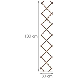 Relaxdays Rankgitter ausziehbar 180 x 30 cm Braun